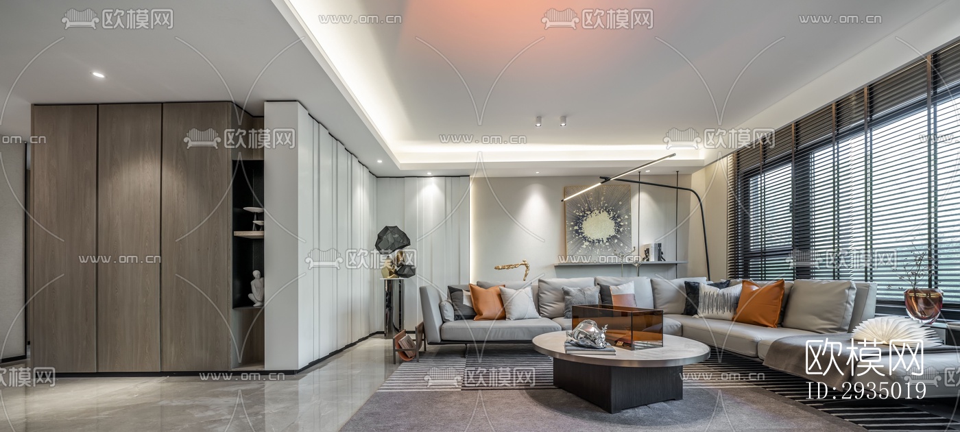 现代平层效果图下载（渲染图6）