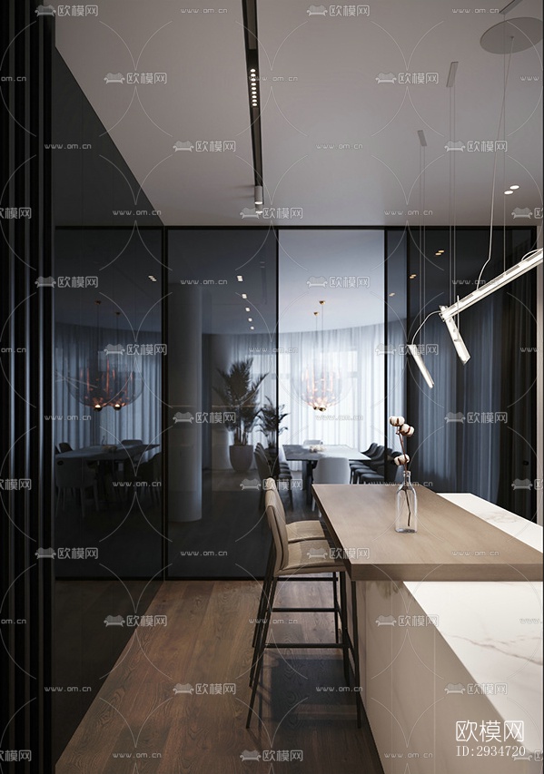 现代平层效果图下载（渲染图5）