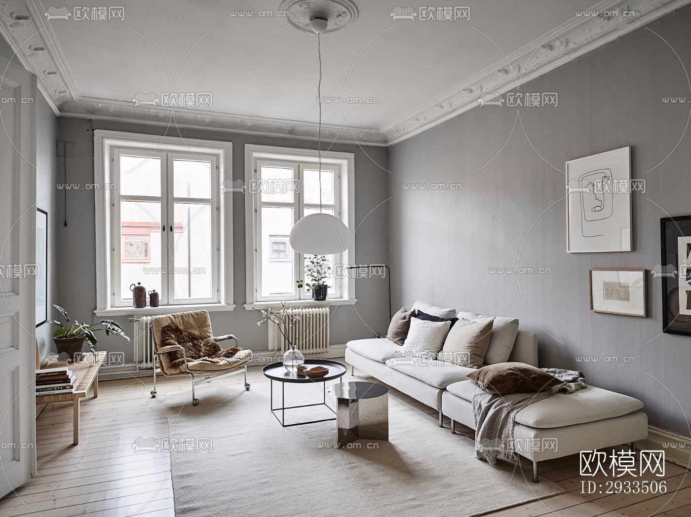 北欧公寓效果图下载（渲染图1）