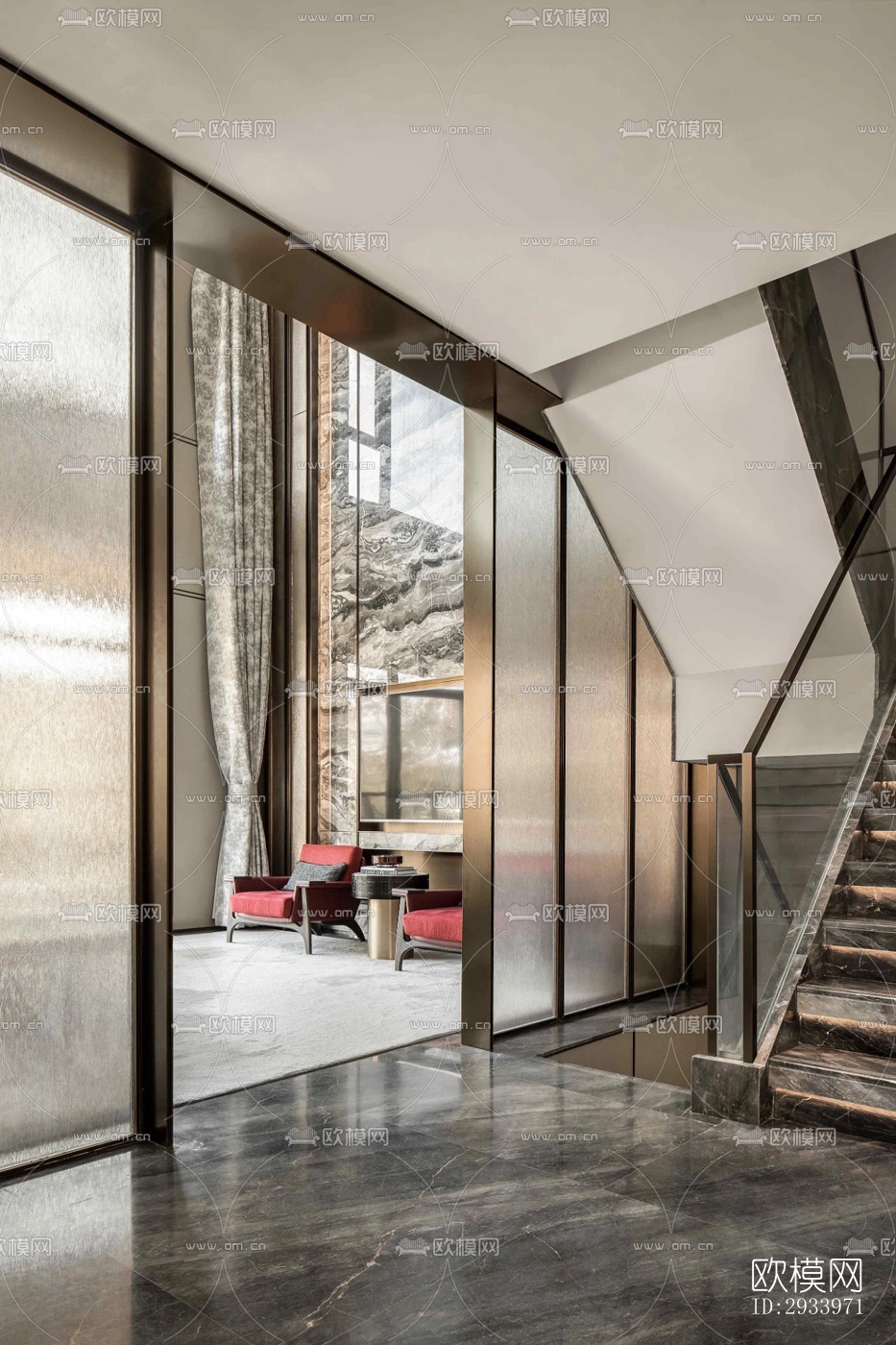 新中式别墅效果图下载（渲染图10）