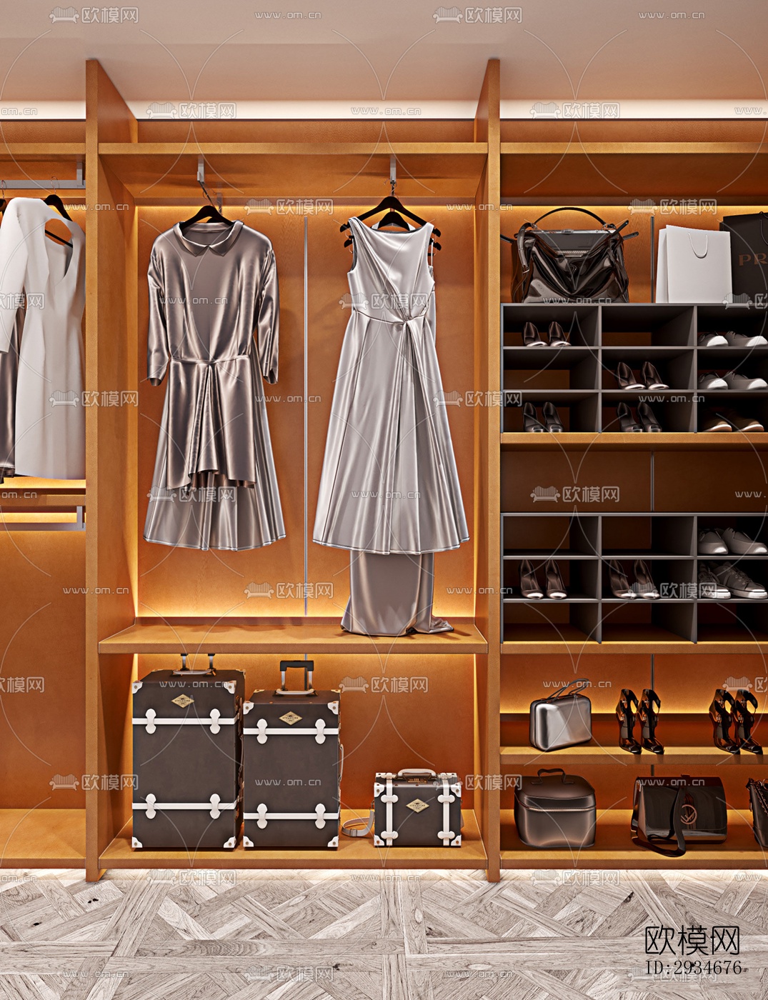 欧式平层效果图下载（渲染图8）