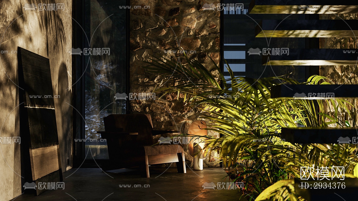 侘寂平层效果图下载（渲染图6）