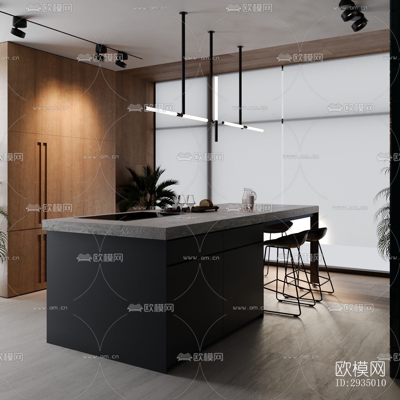 现代平层效果图下载（渲染图13）