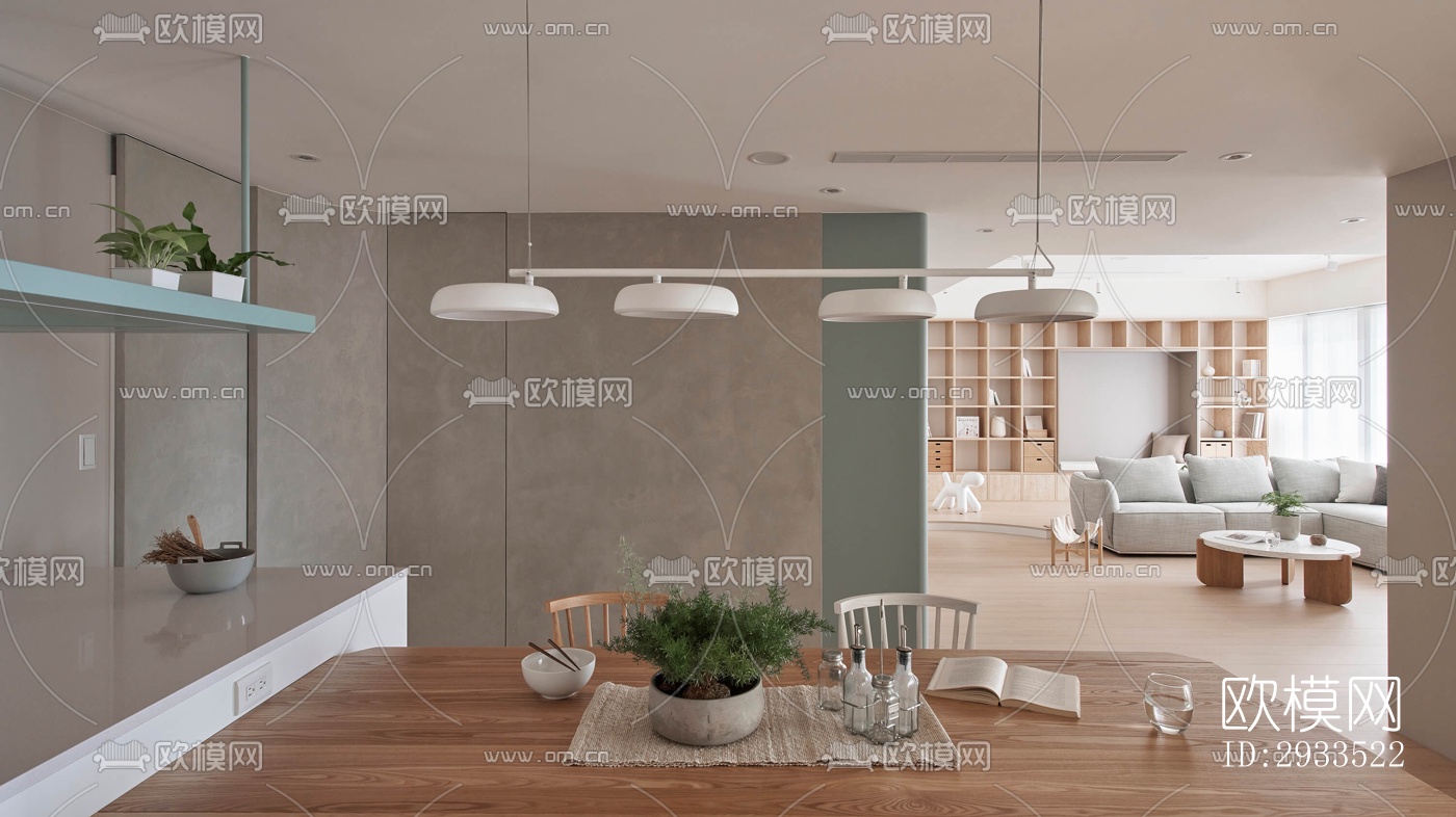 北欧公寓效果图下载（渲染图2）