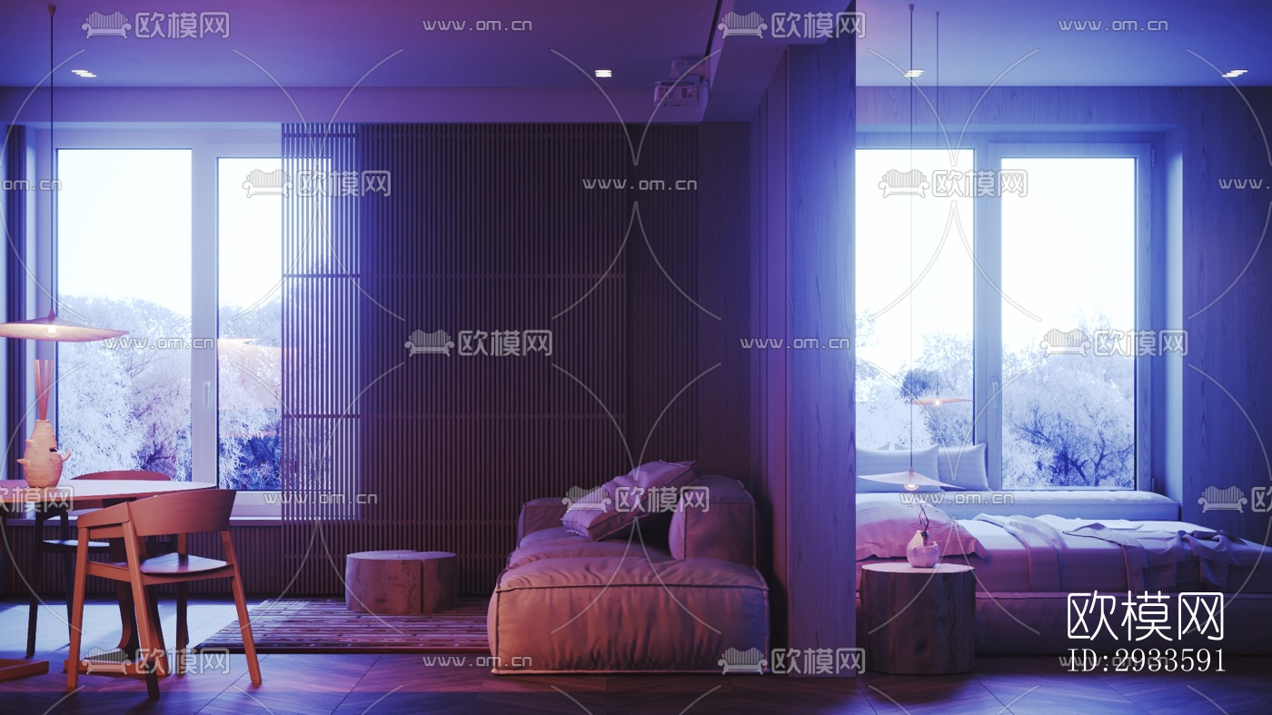 北欧公寓效果图下载（渲染图7）