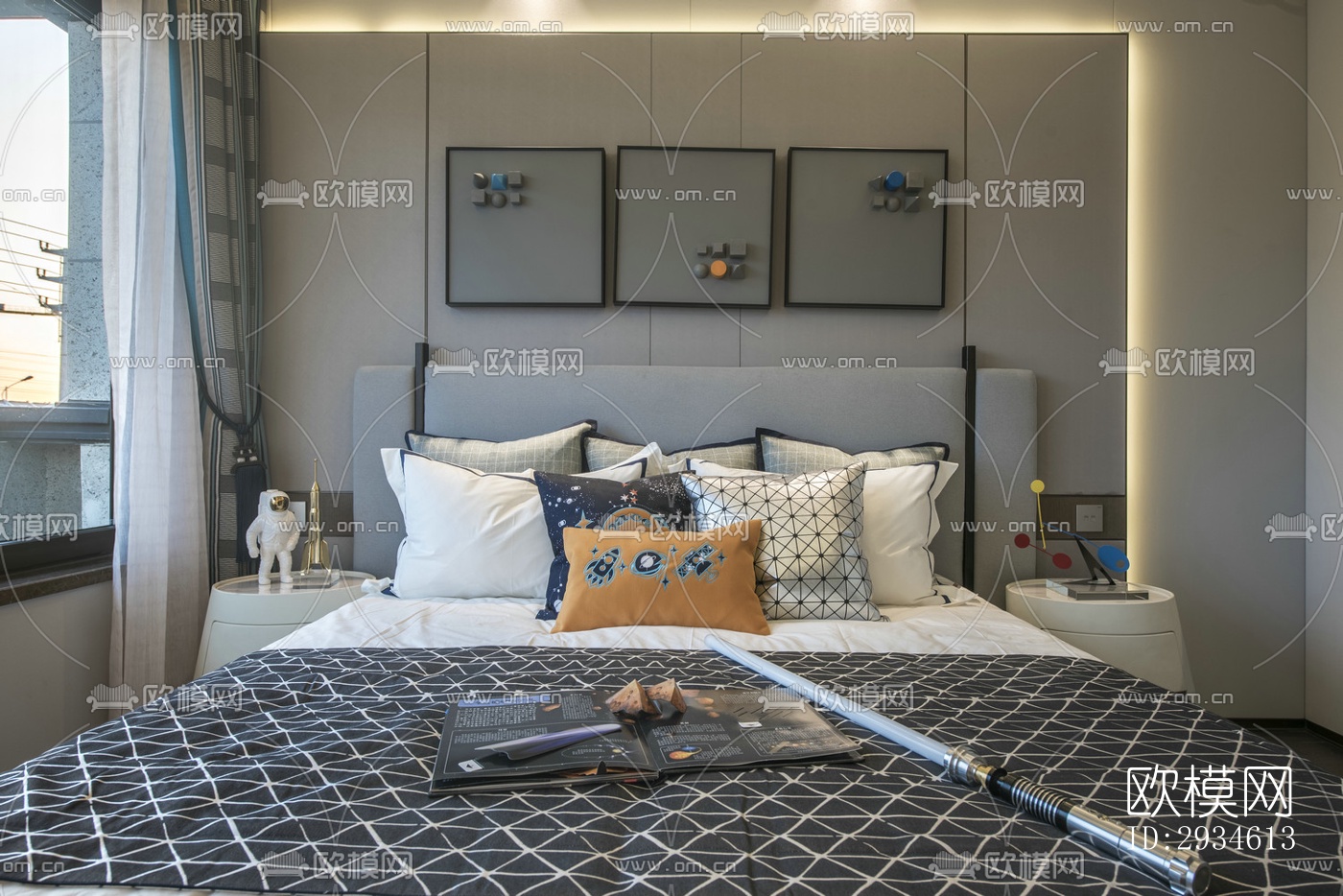 新中式平层效果图下载（渲染图6）