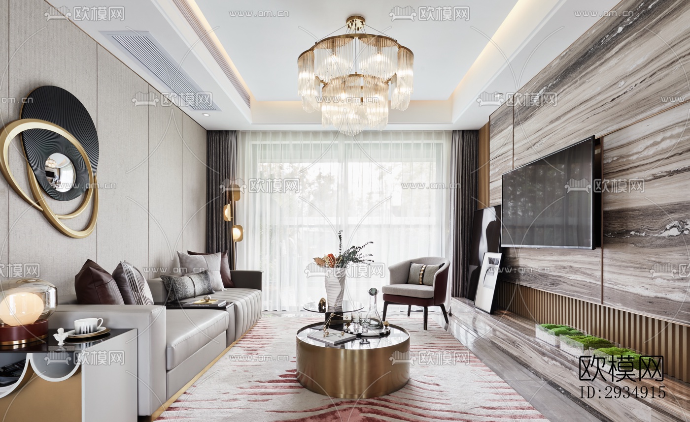 现代平层效果图下载（渲染图9）