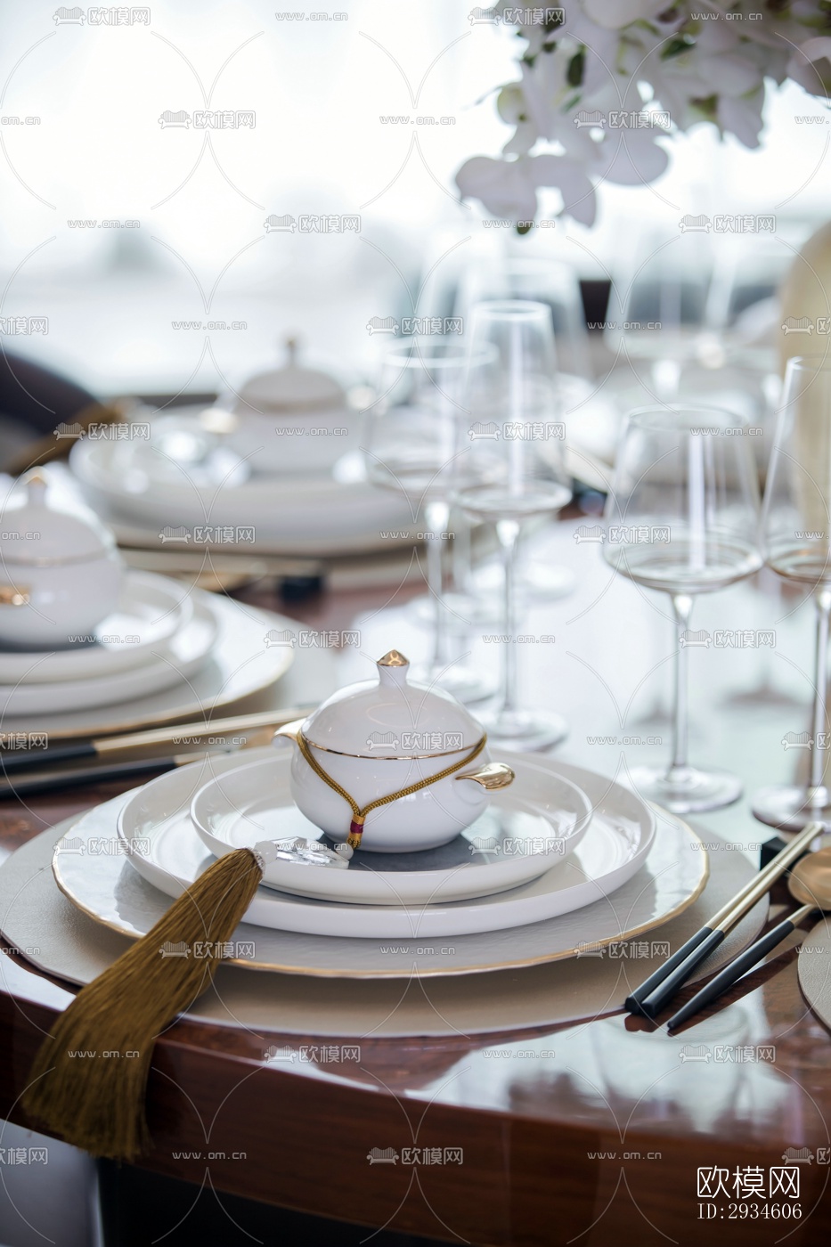 新中式平层效果图下载（渲染图7）