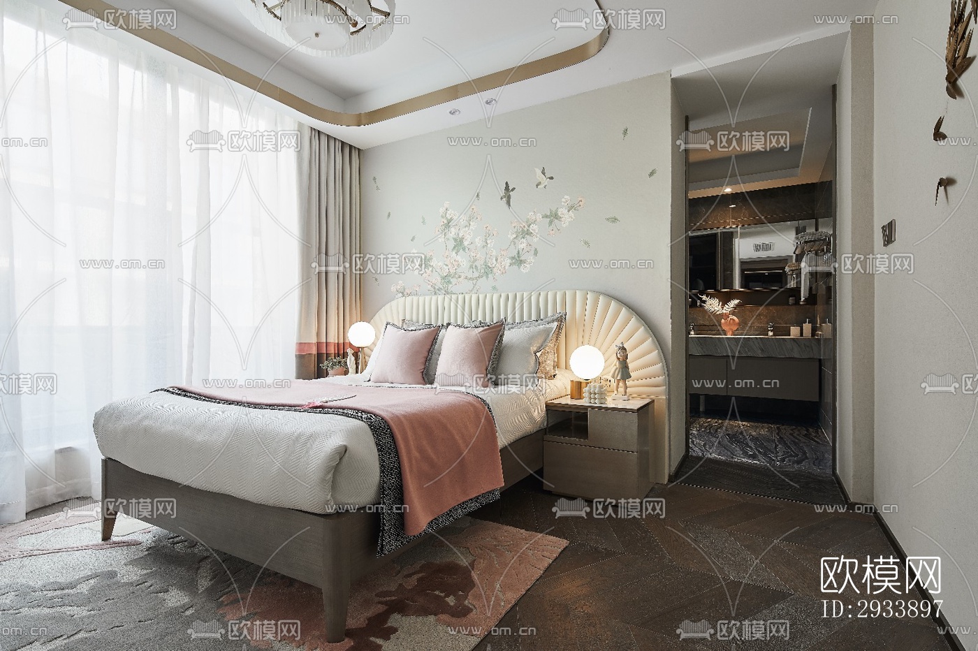 新中式别墅效果图下载（渲染图8）