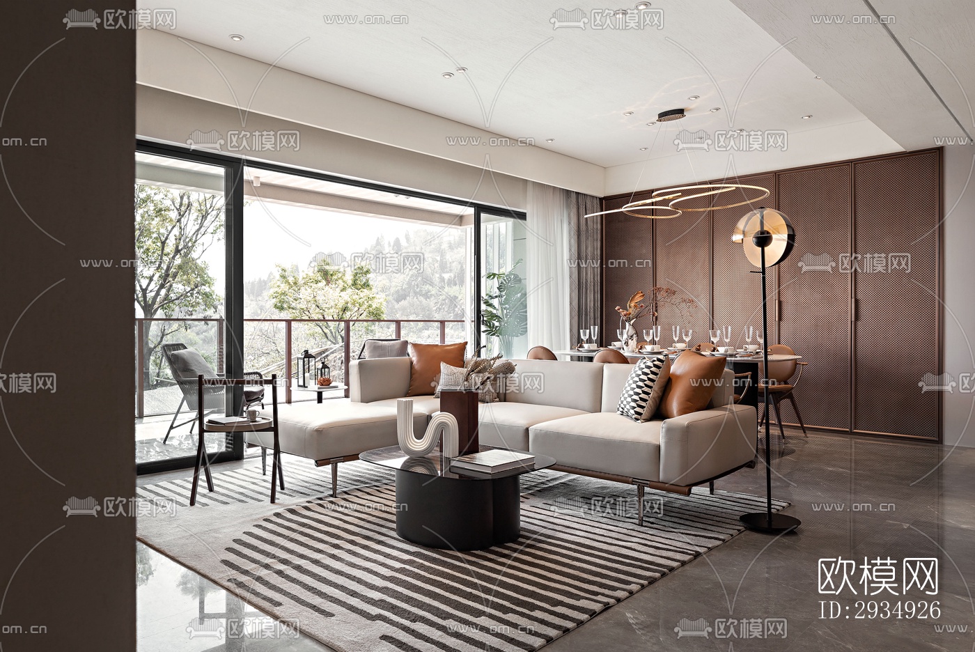 现代平层效果图下载（渲染图18）