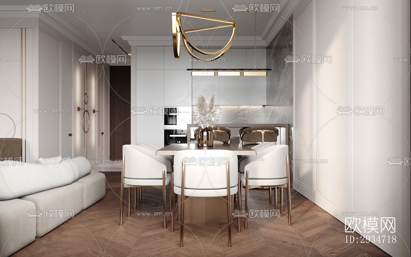 现代平层效果图下载（渲染图17）