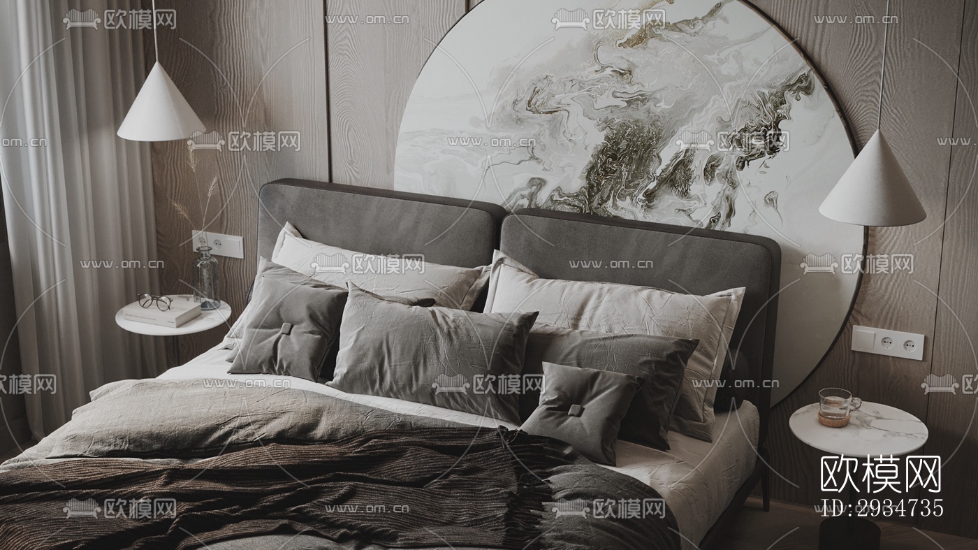 现代平层效果图下载（渲染图11）