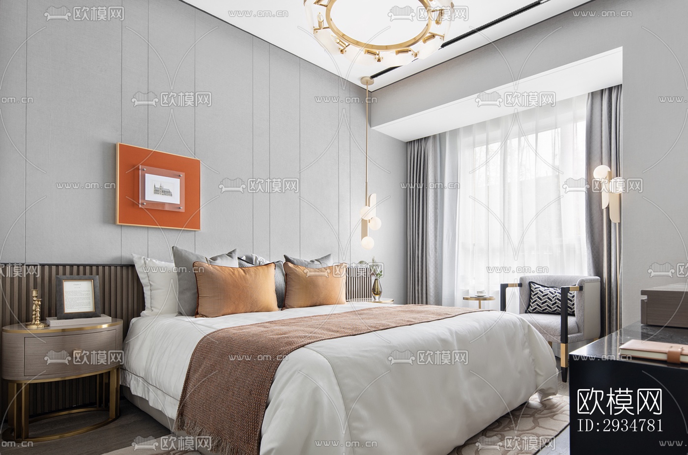 现代平层效果图下载（渲染图9）