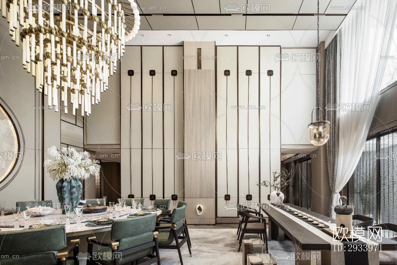 新中式别墅效果图下载（渲染图5）