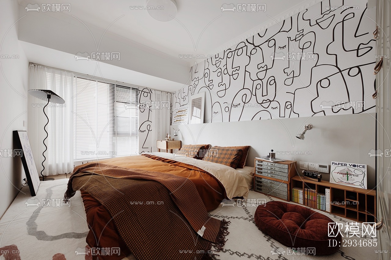 欧式平层效果图下载（渲染图1）