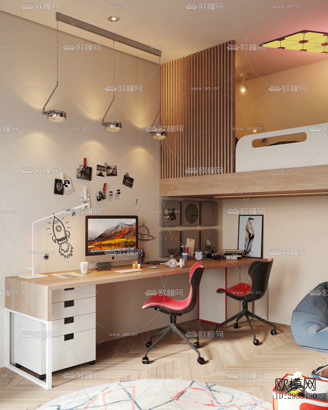 北欧公寓效果图下载（渲染图5）