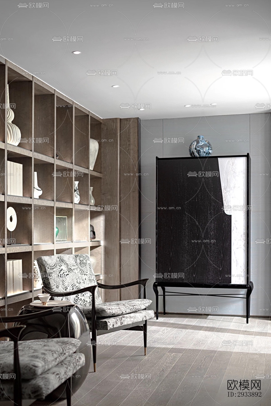 新中式别墅效果图下载（渲染图1）