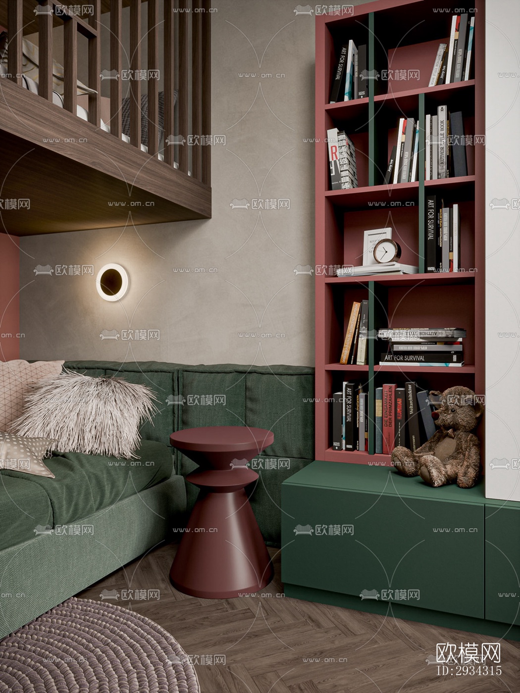 现代复式效果图下载（渲染图7）