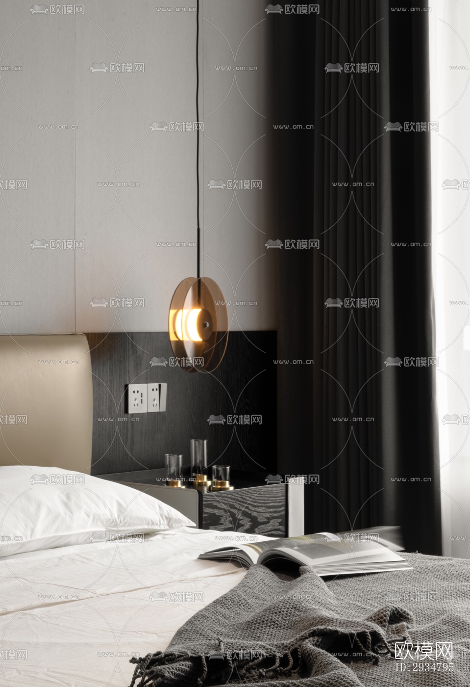 现代平层效果图下载（渲染图8）