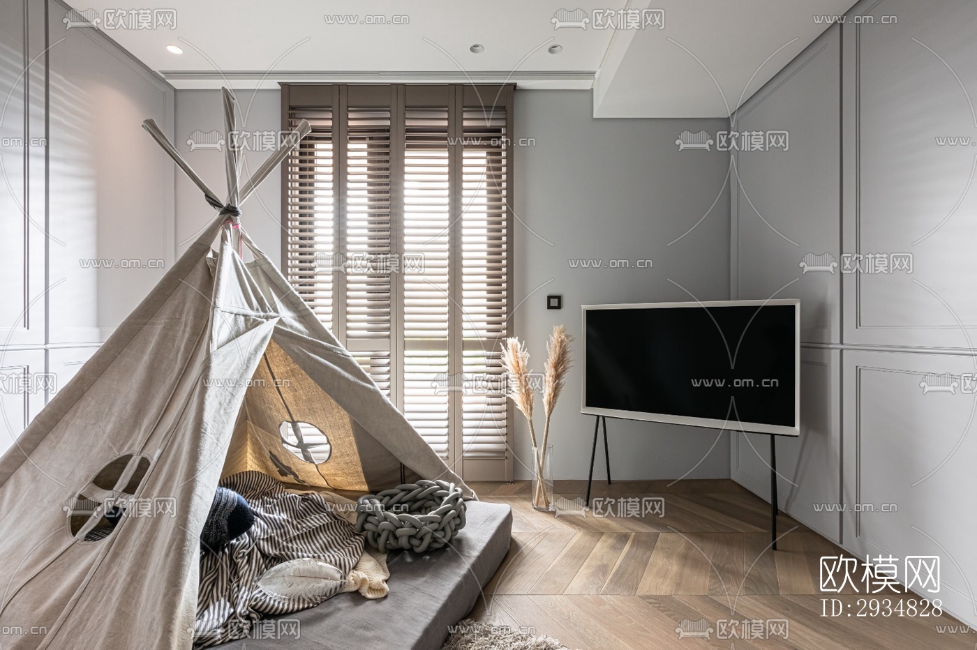 现代平层效果图下载（渲染图15）