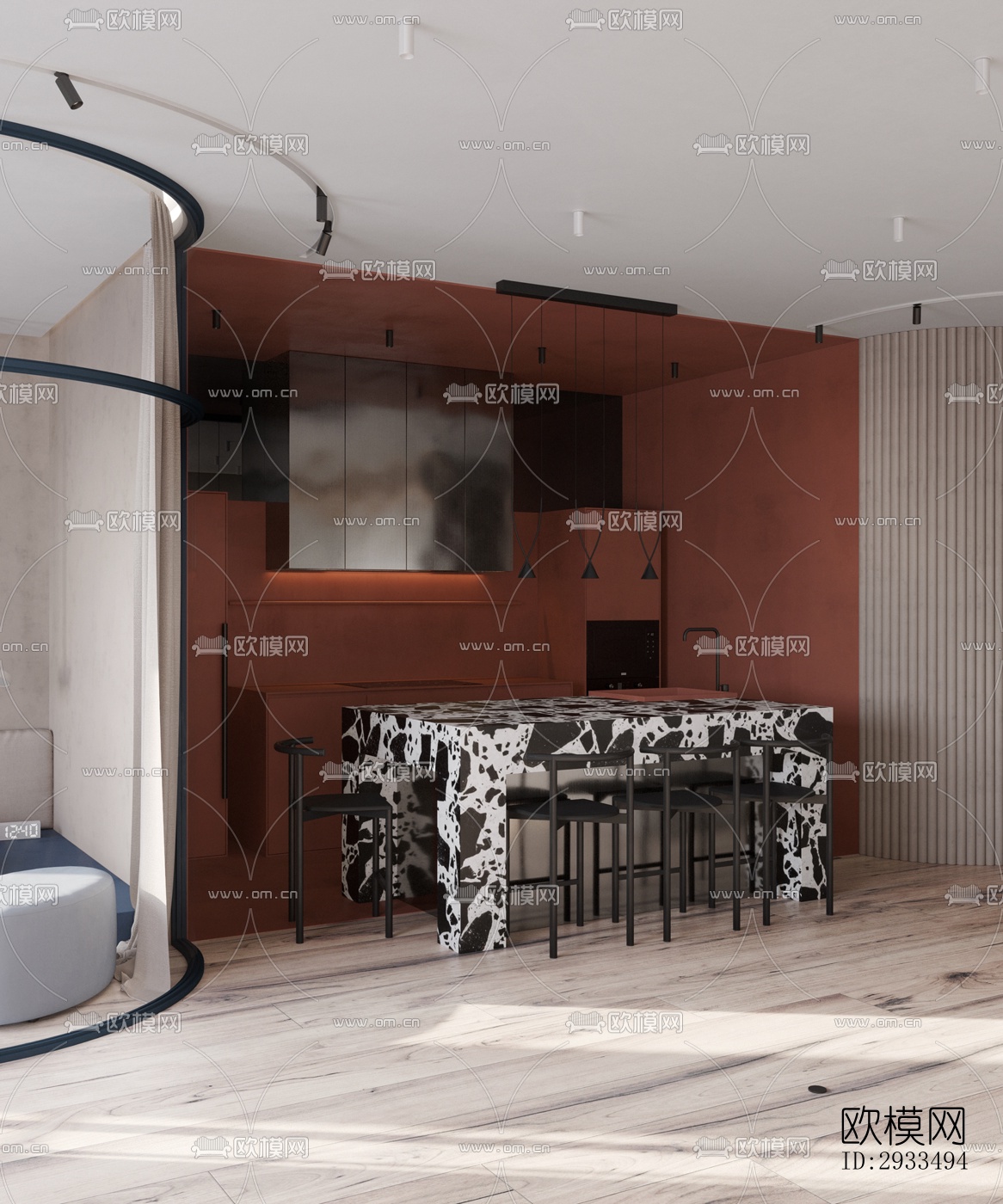 北欧公寓效果图下载（渲染图3）