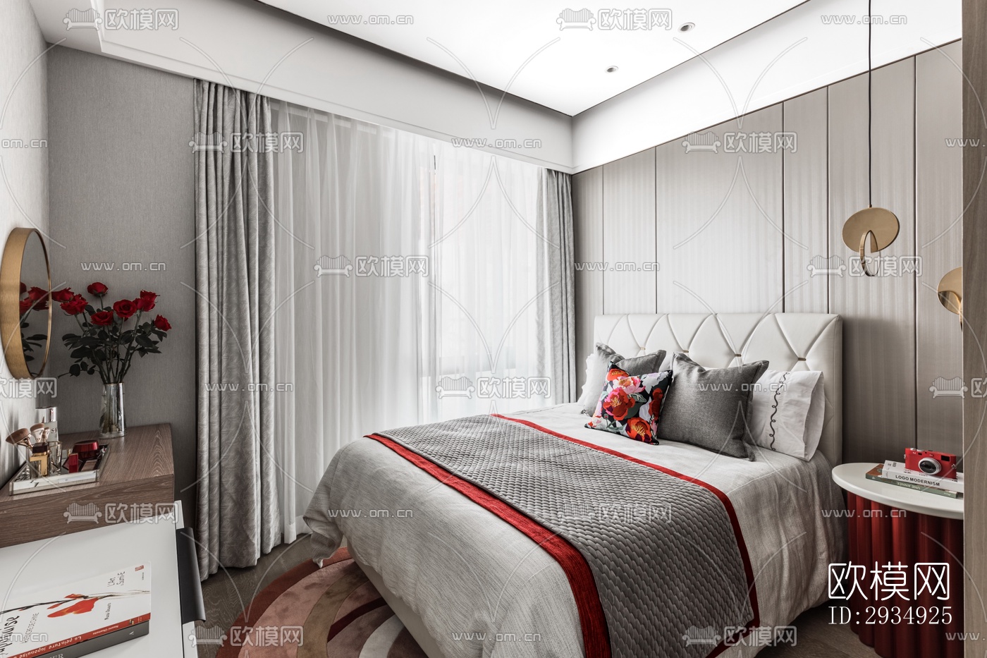 现代平层效果图下载（渲染图1）