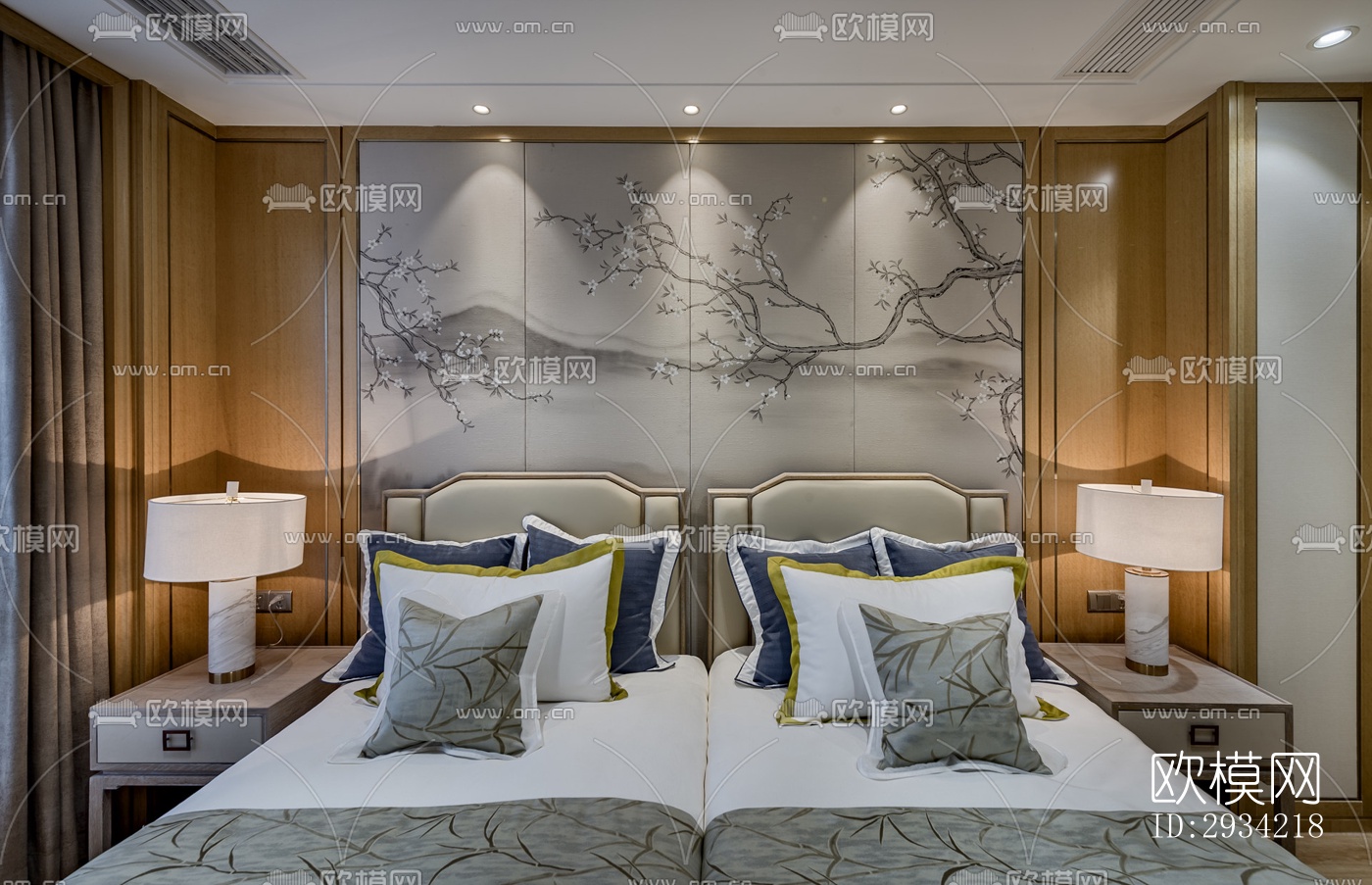 新中式复式效果图下载（渲染图9）