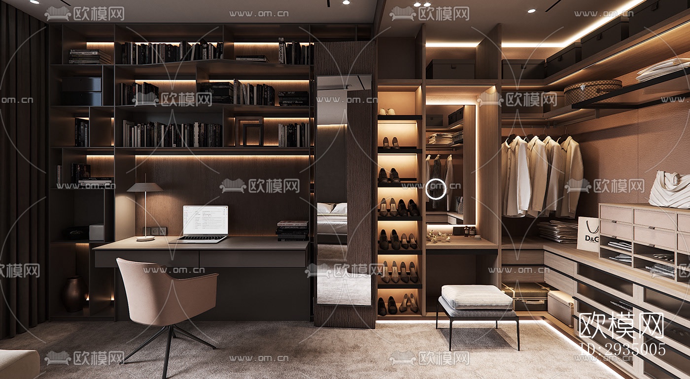 现代平层效果图下载（渲染图7）