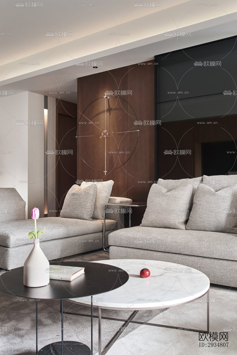 现代平层效果图下载（渲染图1）