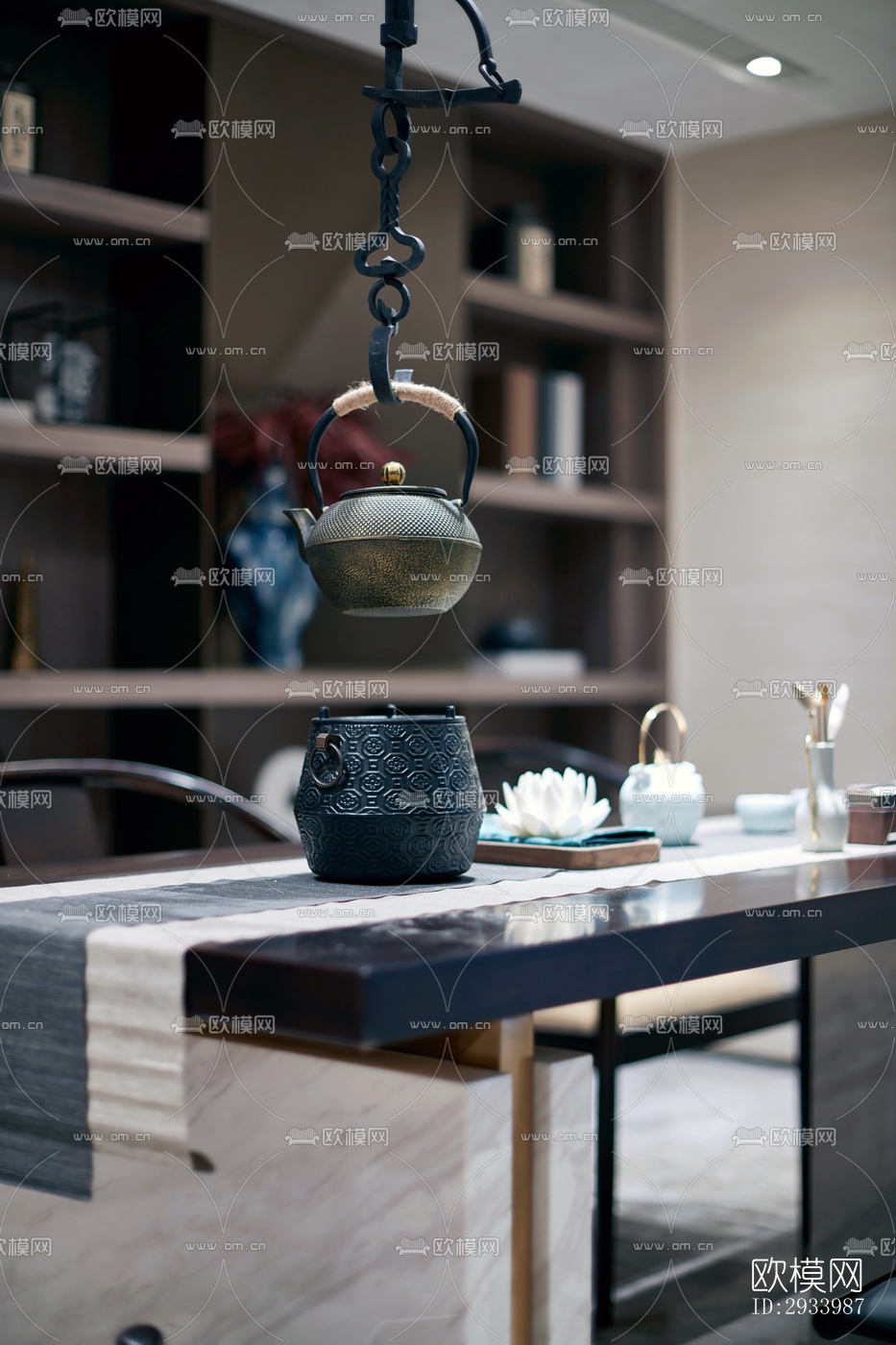 新中式别墅效果图下载（渲染图4）