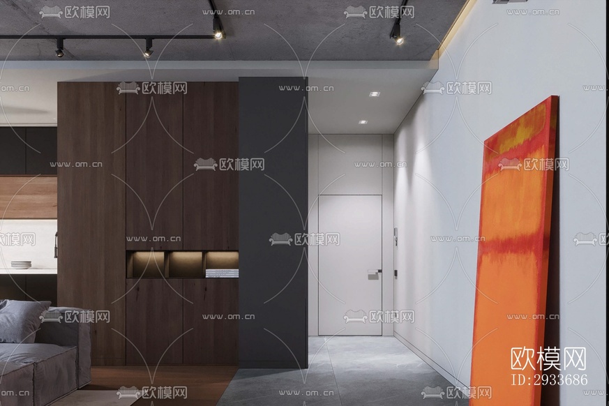 工业风公寓效果图下载(渲染图6)