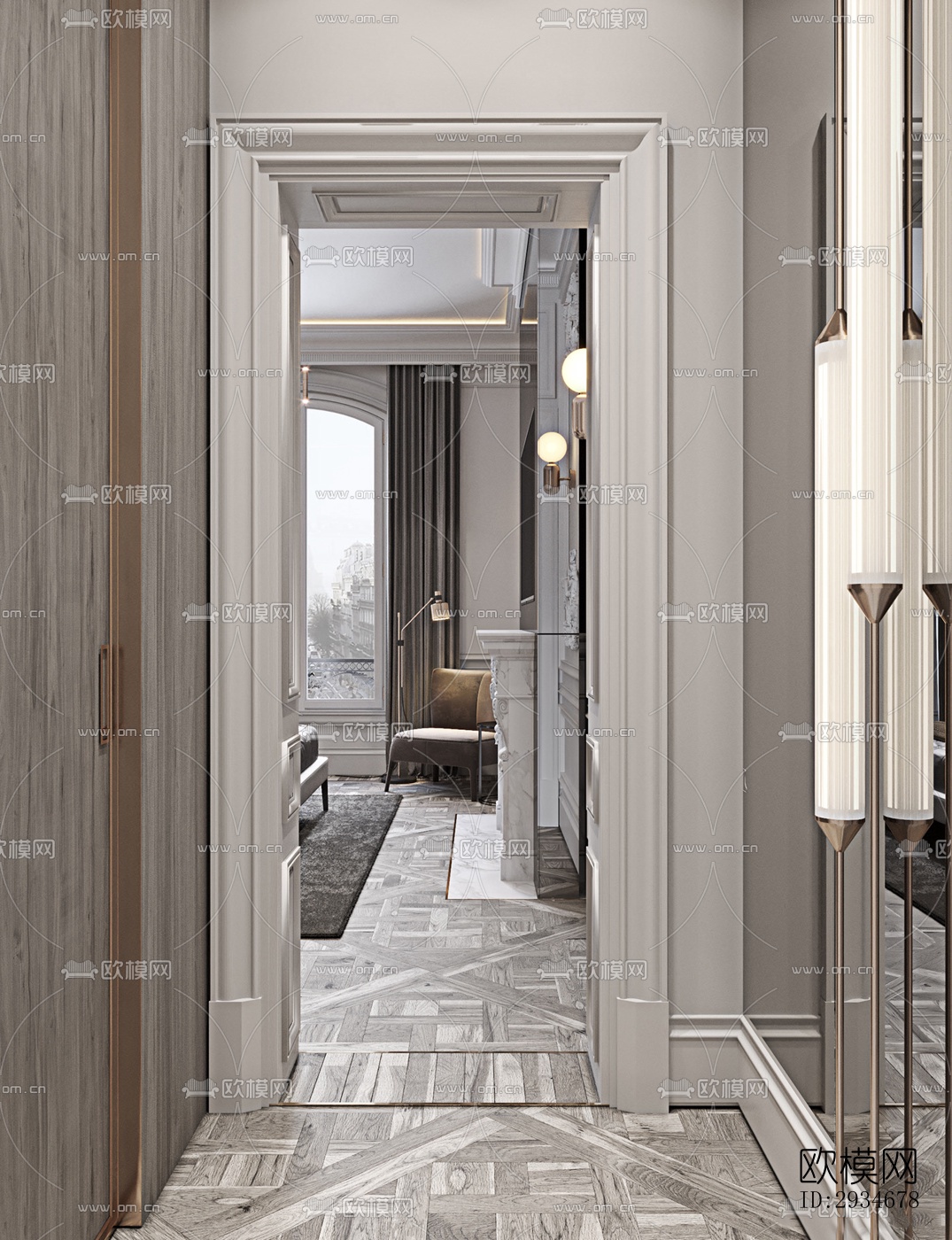 欧式平层效果图下载（渲染图16）