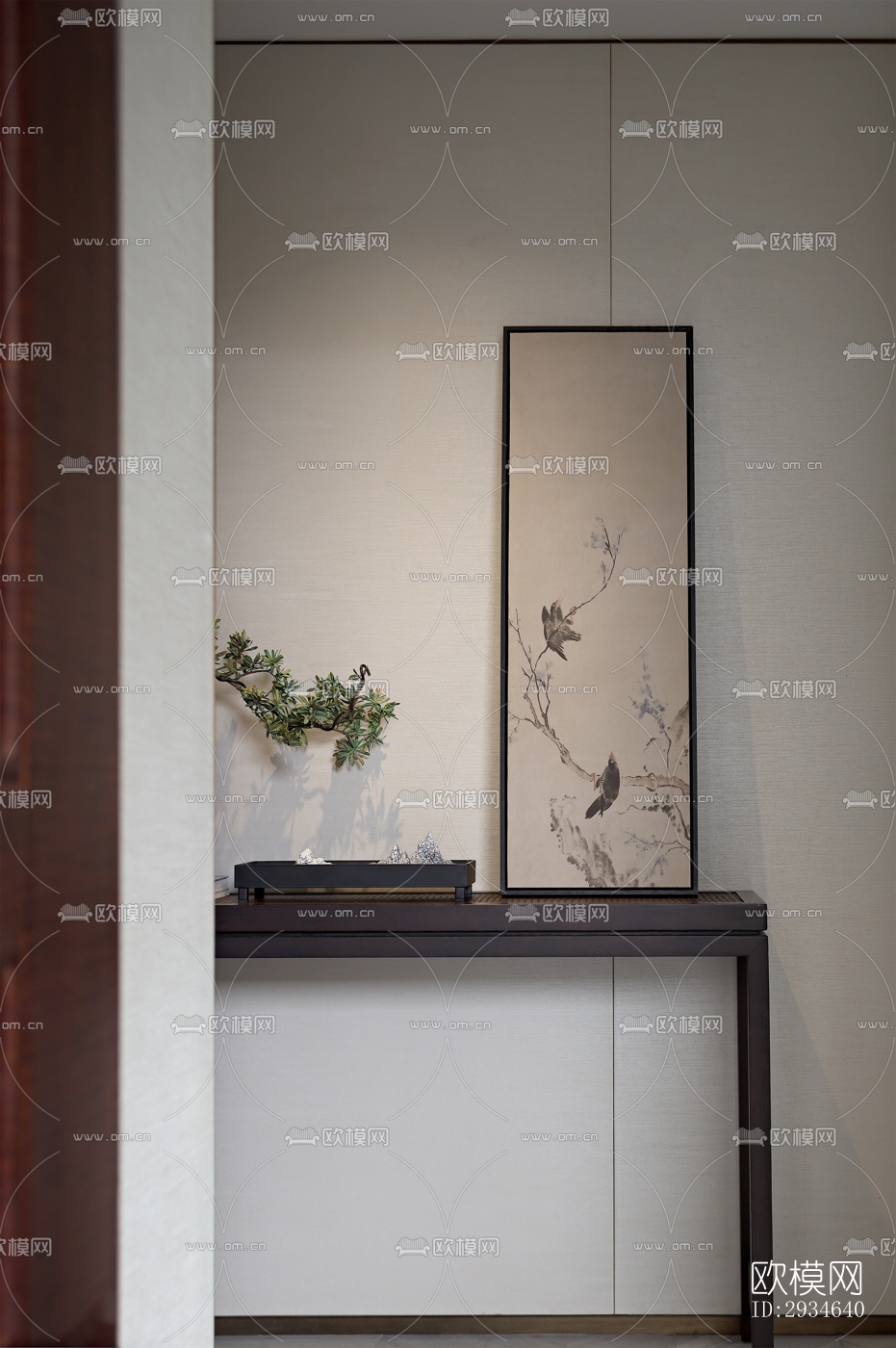 新中式平层效果图下载（渲染图3）