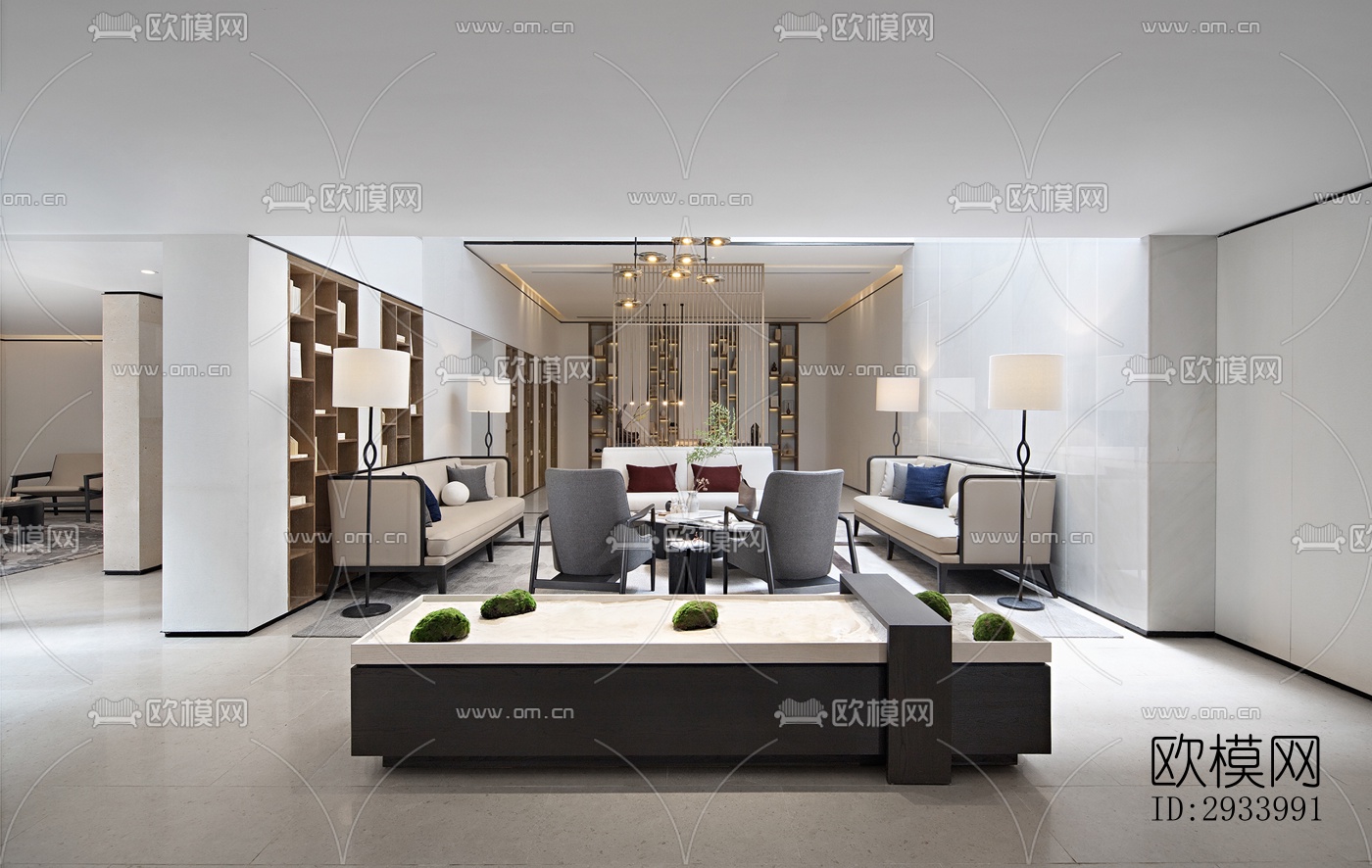 新中式别墅效果图下载（渲染图1）