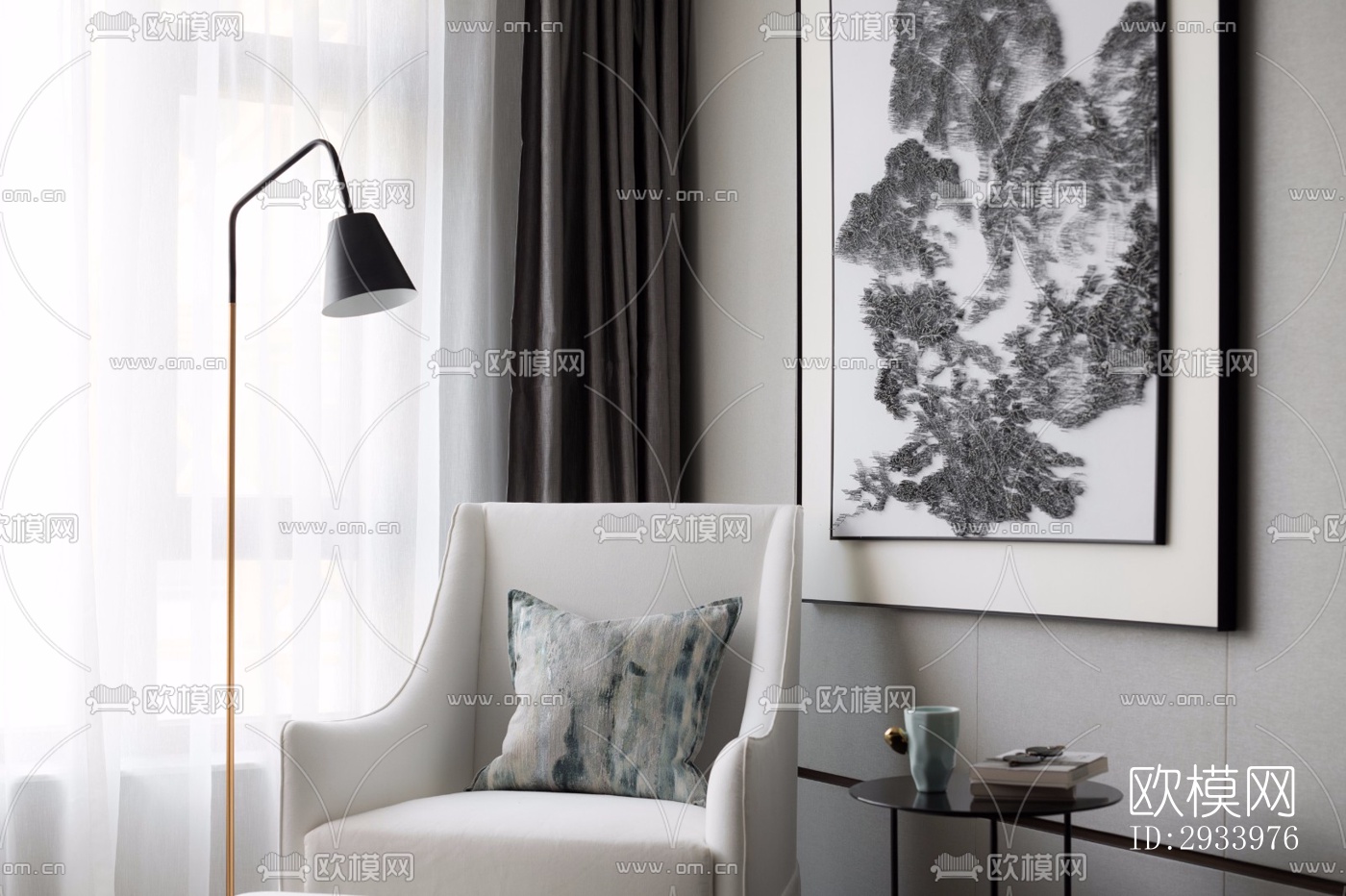 新中式别墅效果图下载（渲染图7）