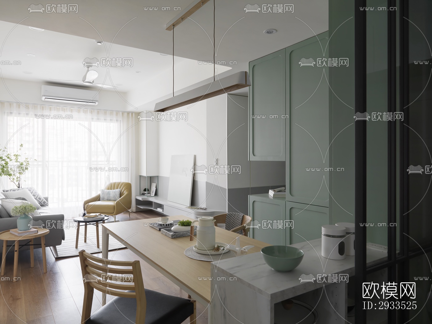 北欧公寓效果图下载（渲染图4）