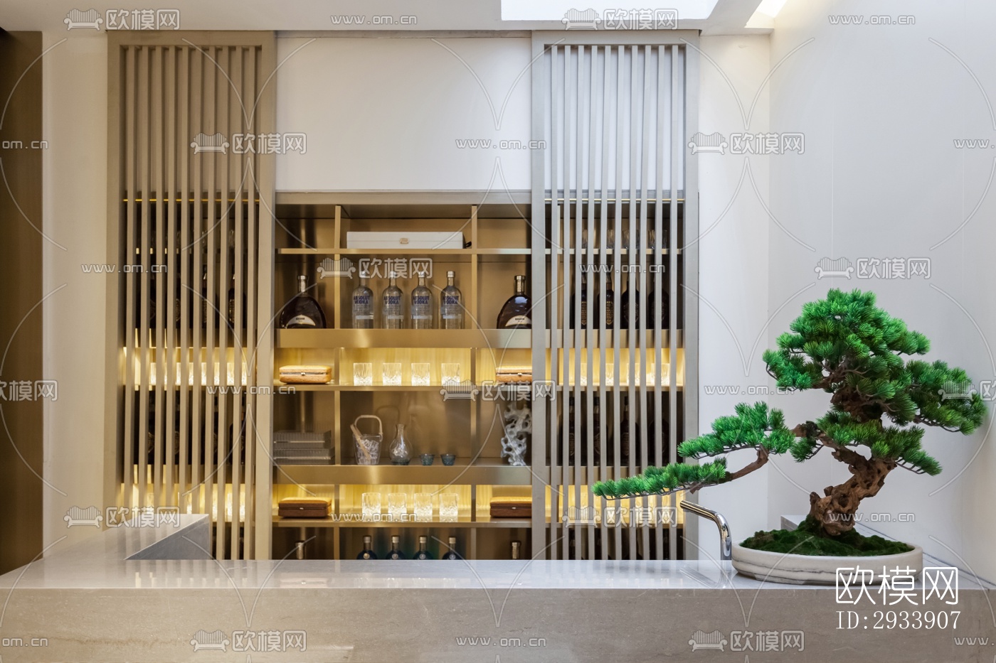 新中式别墅效果图下载（渲染图12）