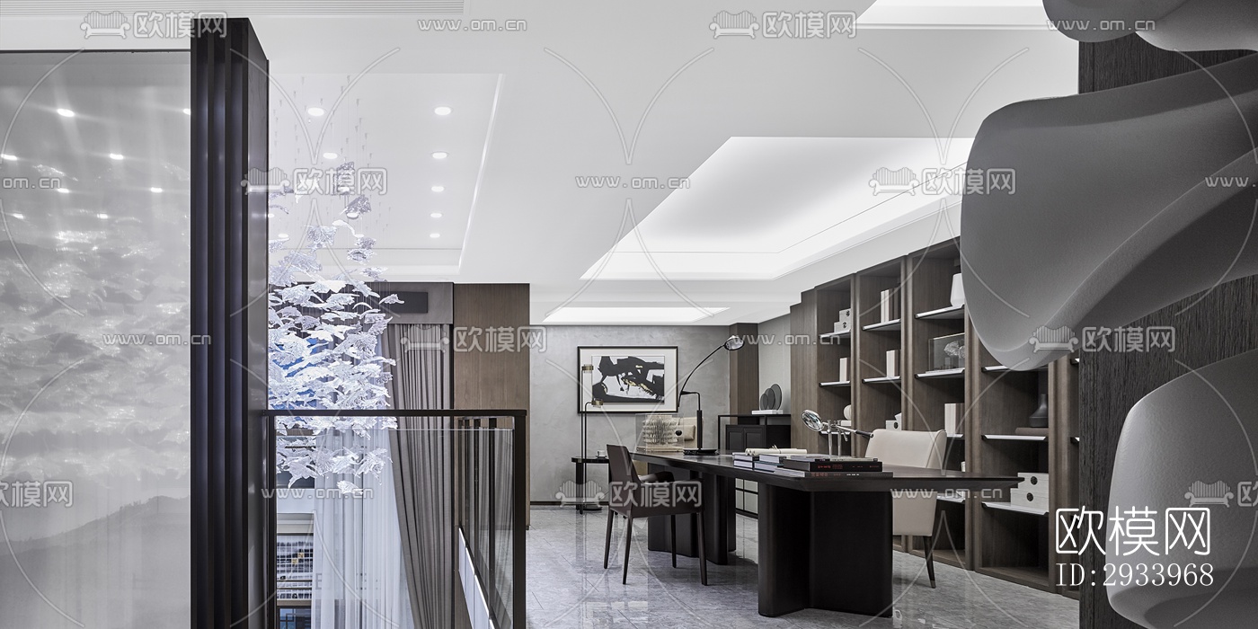 新中式别墅效果图下载（渲染图14）