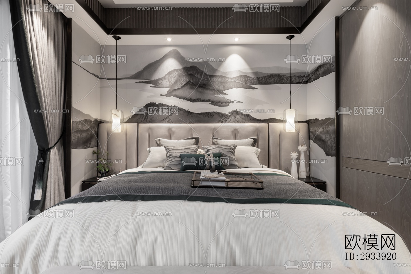 新中式别墅效果图下载（渲染图12）