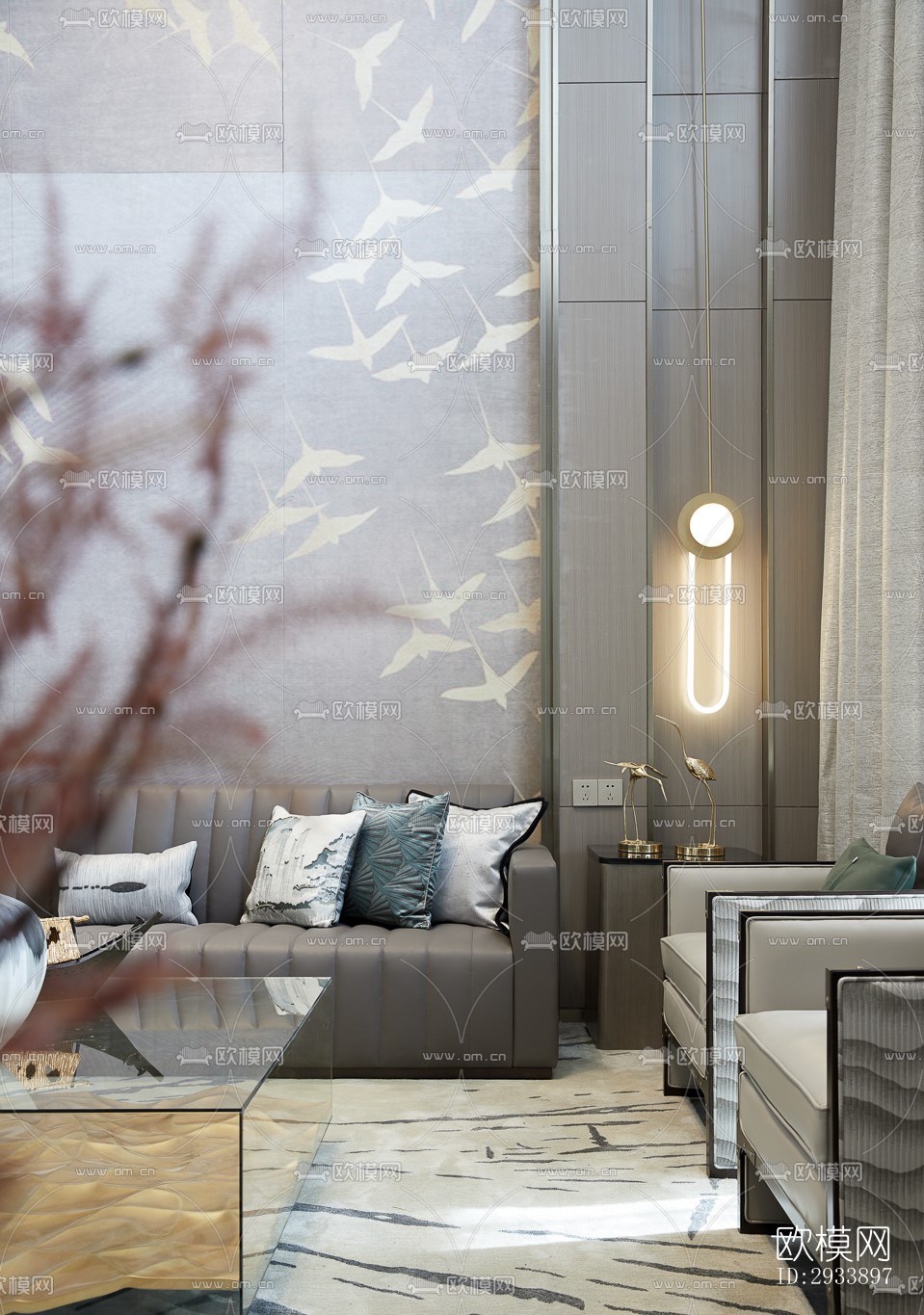 新中式别墅效果图下载（渲染图9）