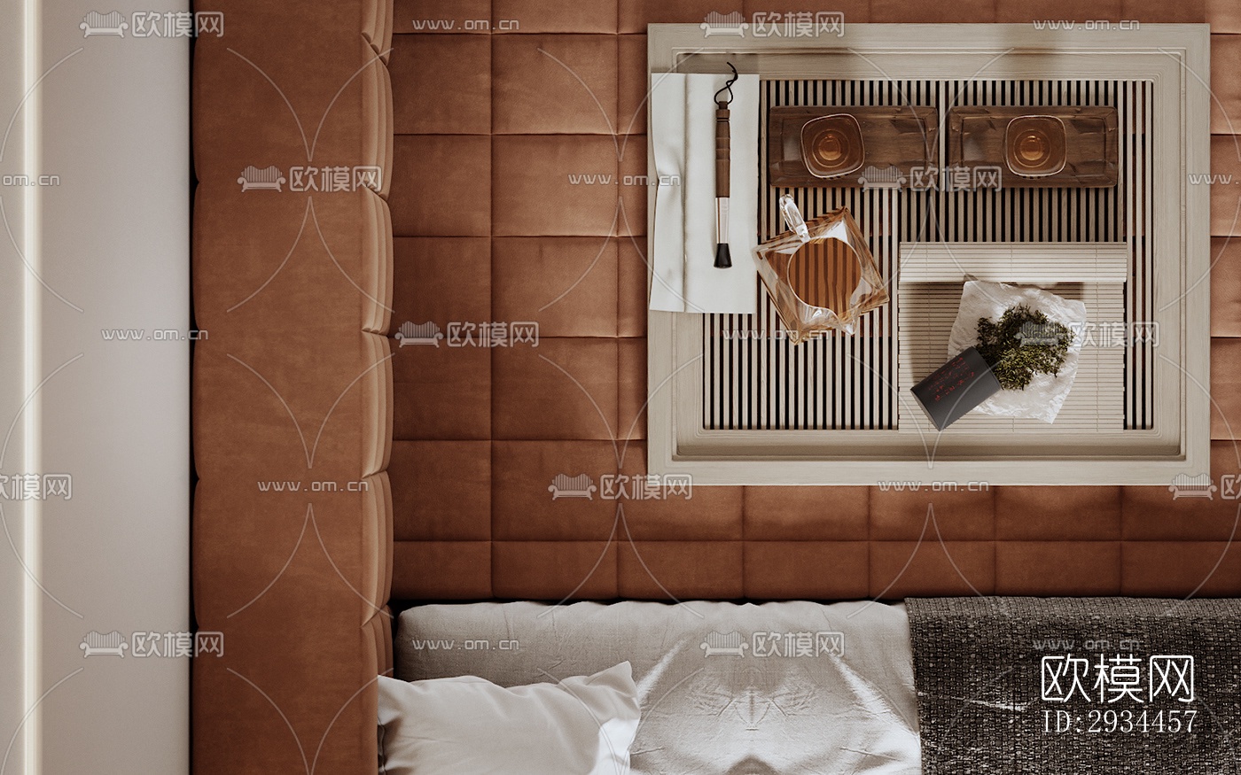 奶油风平层效果图下载（渲染图13）