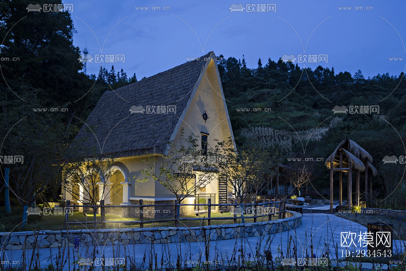 新中式平层效果图下载（渲染图8）