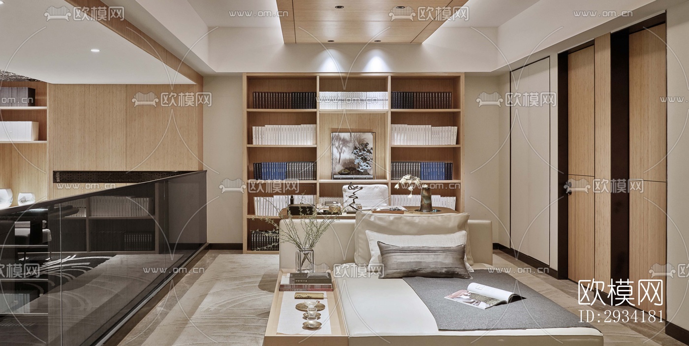 新中式复式效果图下载（渲染图14）