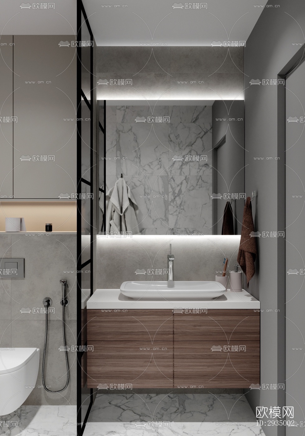 现代平层效果图下载（渲染图9）