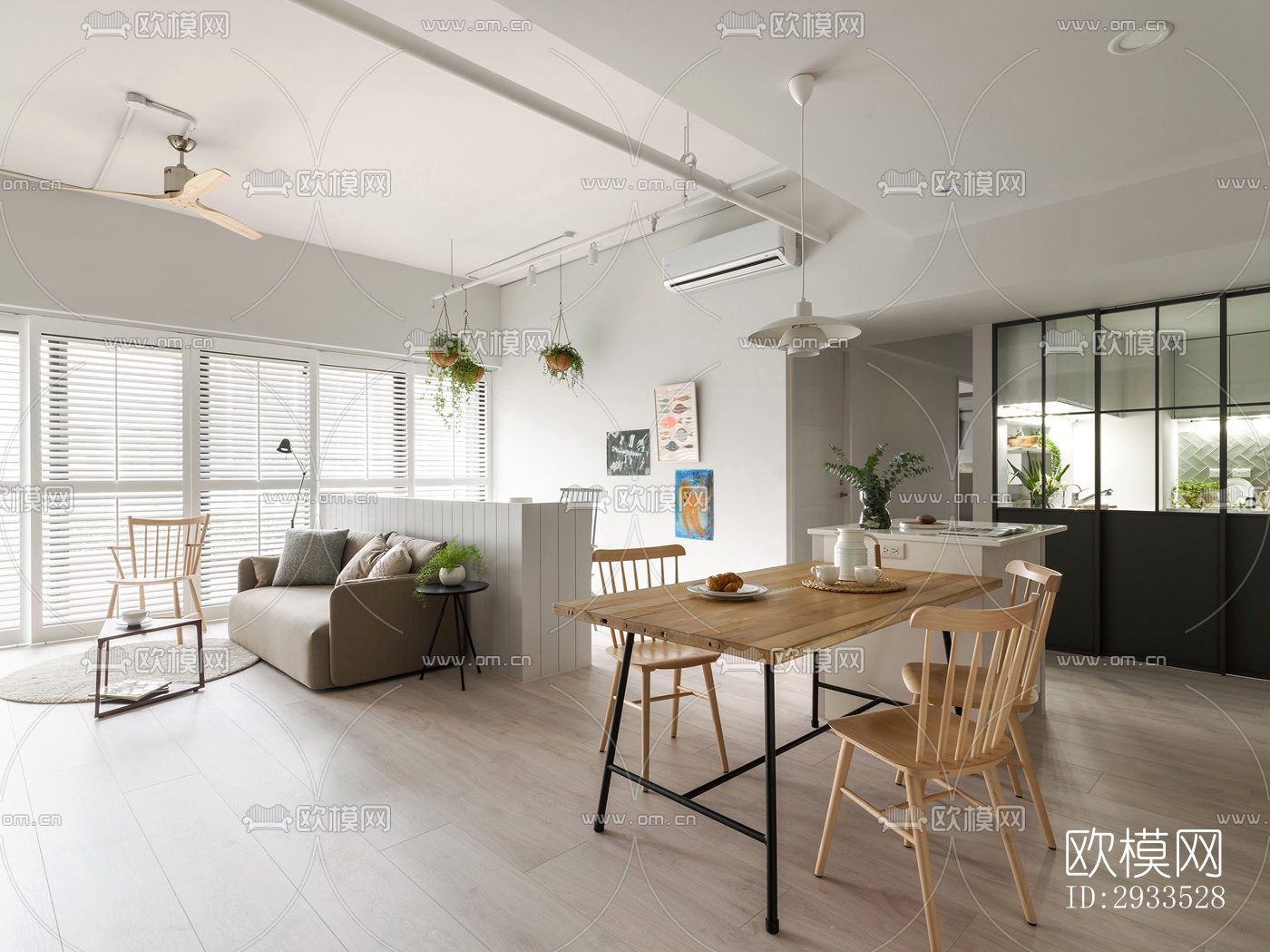 北欧公寓效果图下载（渲染图5）