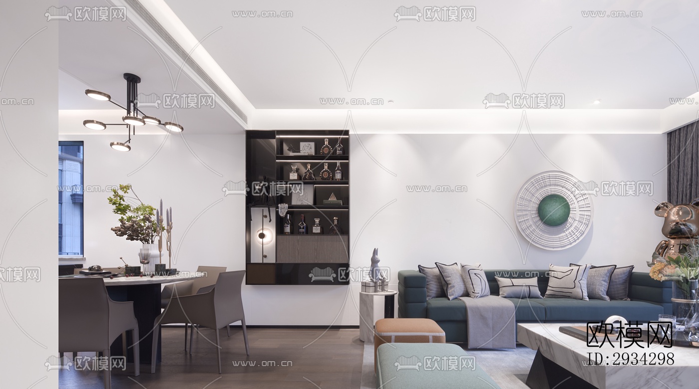 现代复式效果图下载（渲染图12）