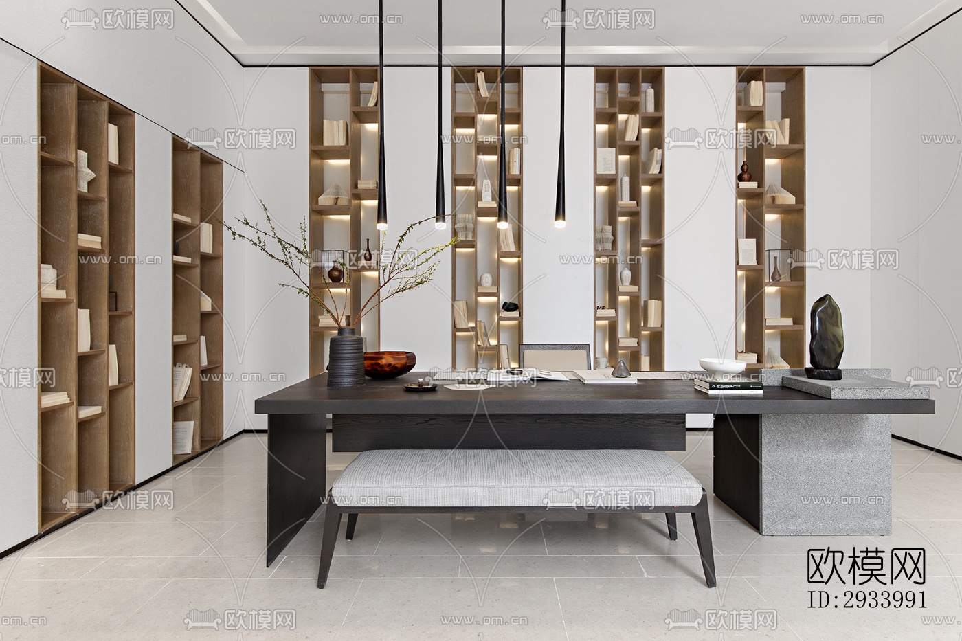 新中式别墅效果图下载（渲染图8）