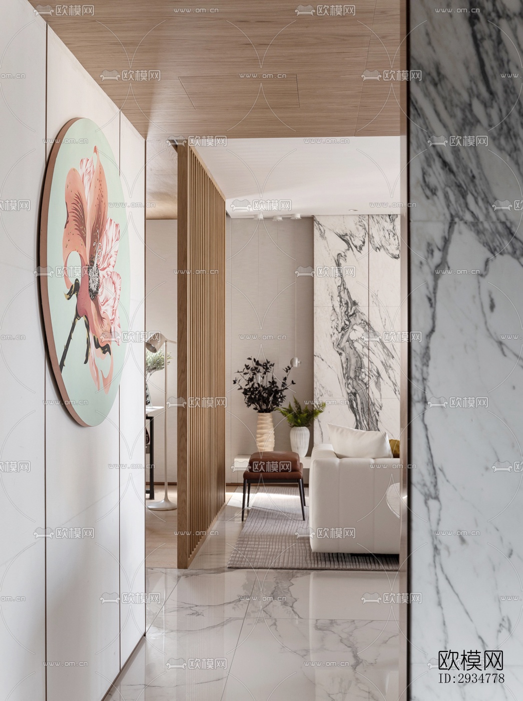 现代平层效果图下载（渲染图4）