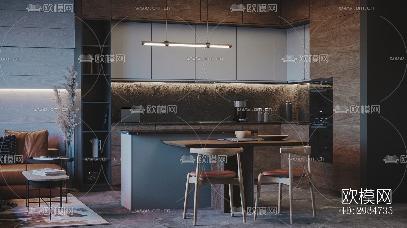 现代平层效果图下载（渲染图18）