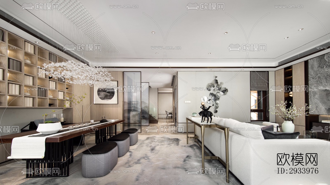 新中式别墅效果图下载（渲染图2）